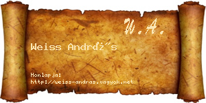 Weiss András névjegykártya